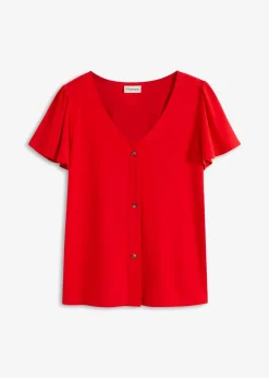bonprix Shirts & Tops^Shirt mit Knopfleiste erdbeere
