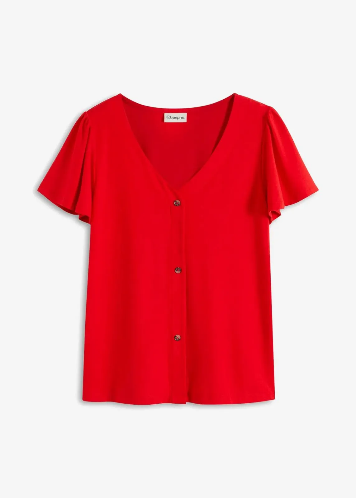 bonprix Shirts & Tops^Shirt mit Knopfleiste erdbeere