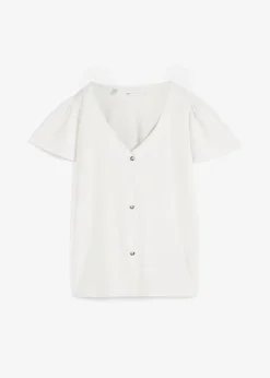 bonprix Shirts & Tops^Shirt mit Knopfleiste wollweiß