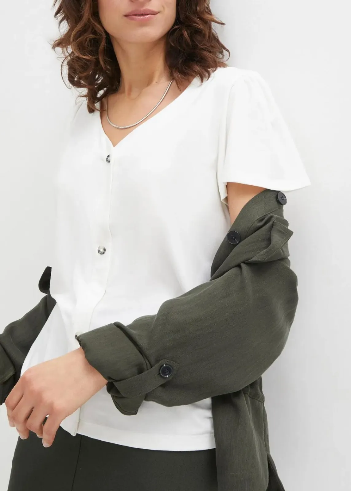 bonprix Shirts & Tops^Shirt mit Knopfleiste wollweiß