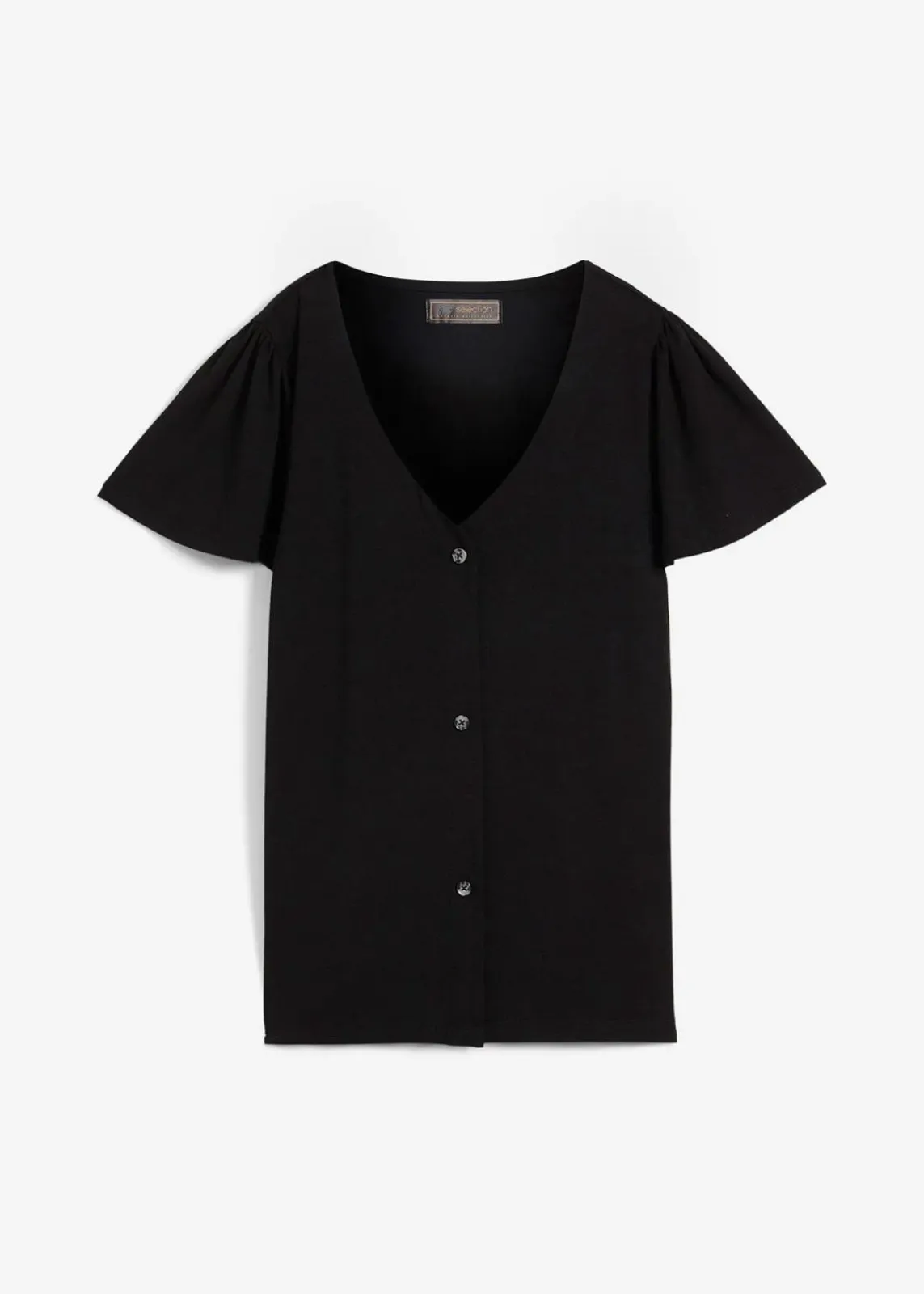 bonprix Shirts & Tops^Shirt mit Knopfleiste schwarz