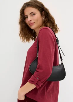 bonprix Shirts & Tops|Nachhaltigere Materialien^Shirt mit Knopfleiste aus reiner Bio-Baumwolle bordeaux