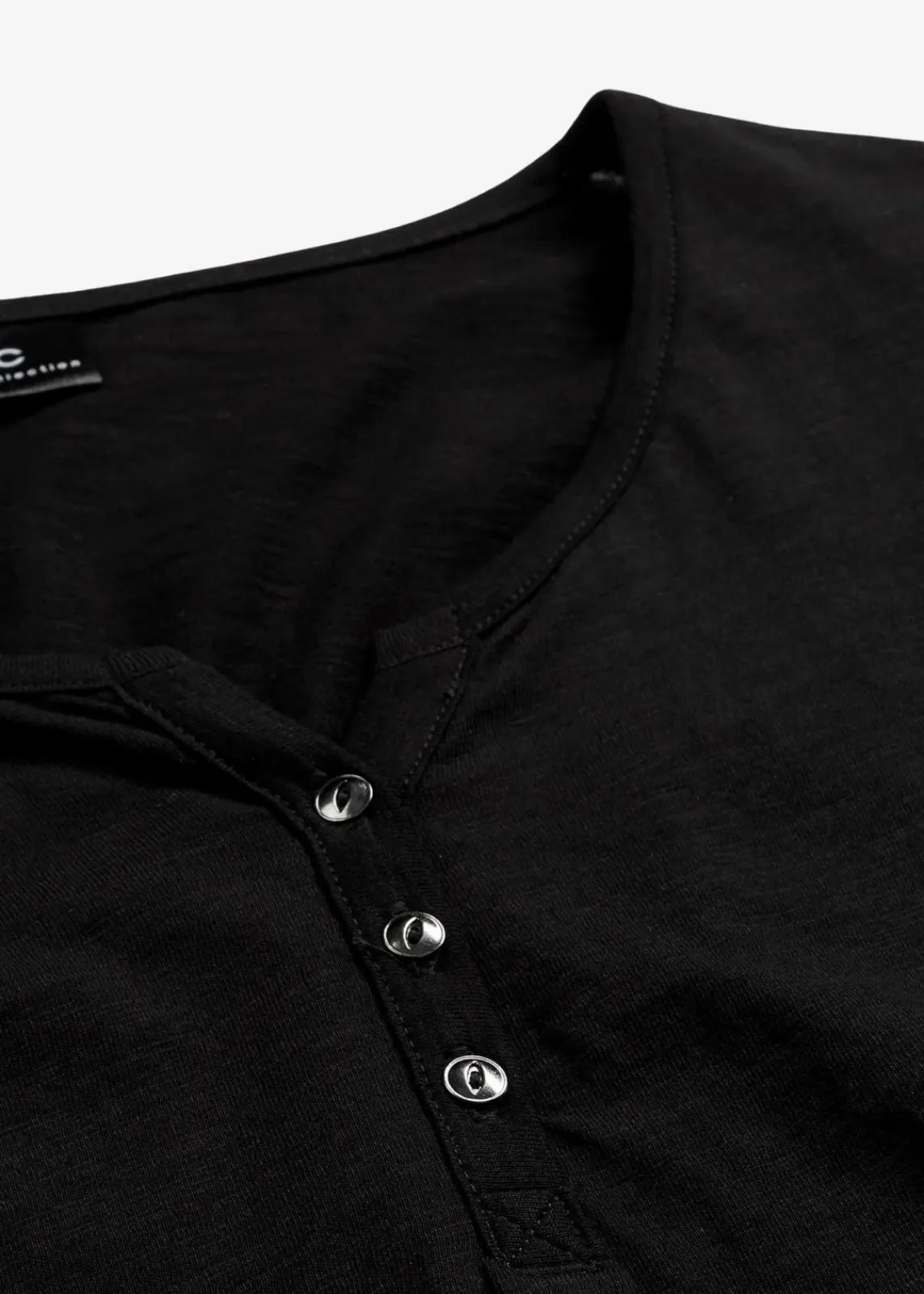 bonprix Nachhaltigere Materialien|Shirts & Tops^Shirt mit Knopfleiste aus reiner Bio-Baumwolle schwarz