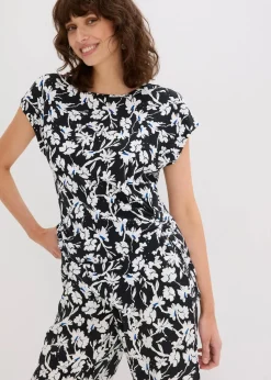 bonprix Shirts & Tops^Shirt mit Knotenoptik schwarz/weiß