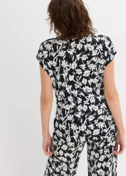 bonprix Shirts & Tops^Shirt mit Knotenoptik schwarz/weiß