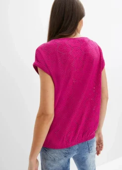 bonprix Shirts & Tops^Shirt mit Lochstickerei fuchsiapink