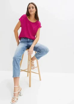 bonprix Shirts & Tops^Shirt mit Lochstickerei fuchsiapink