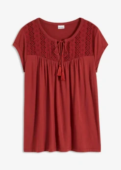bonprix Shirts & Tops^Shirt mit Lochstickerei rotbraun
