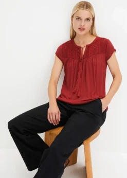 bonprix Shirts & Tops^Shirt mit Lochstickerei rotbraun