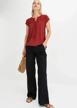 bonprix Shirts & Tops^Shirt mit Lochstickerei rotbraun