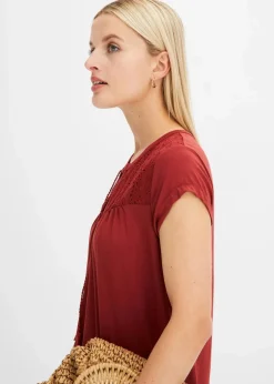 bonprix Shirts & Tops^Shirt mit Lochstickerei rotbraun