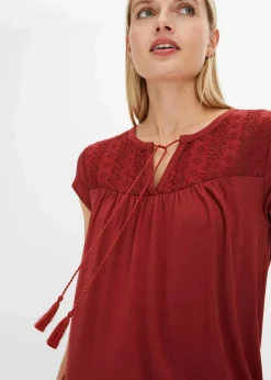 bonprix Shirts & Tops^Shirt mit Lochstickerei rotbraun
