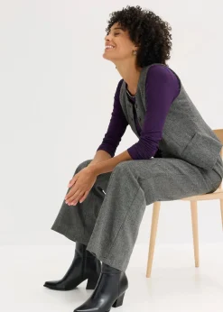 bonprix Shirts & Tops|Nachhaltigere Materialien^Shirt mit Mesheinsatz und Glitzersteinchen dunkellila