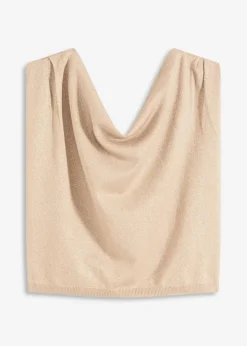 bonprix Bekleidung·Umstandsmode|Strickmode^Shirt mit One-Shoulder champagner metallic