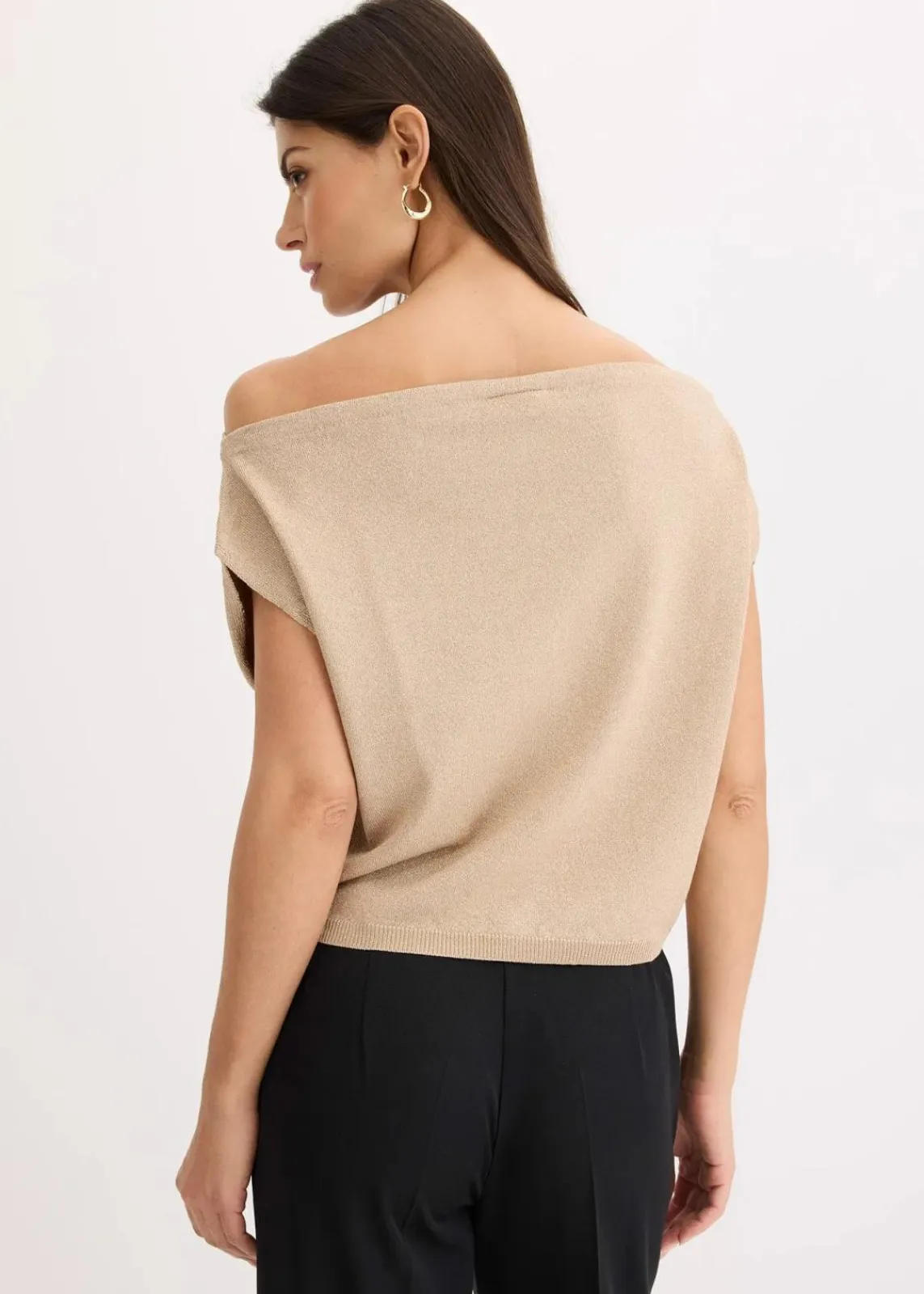 bonprix Bekleidung·Umstandsmode|Strickmode^Shirt mit One-Shoulder champagner metallic