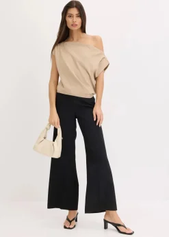 bonprix Bekleidung·Umstandsmode|Strickmode^Shirt mit One-Shoulder champagner metallic
