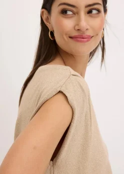 bonprix Bekleidung·Umstandsmode|Strickmode^Shirt mit One-Shoulder champagner metallic