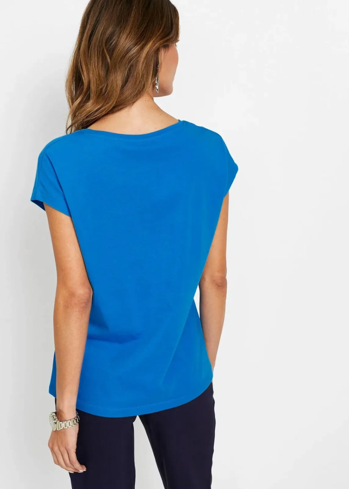 bonprix Shirts & Tops^Shirt mit Pailletten meeresblau/silber bedruckt