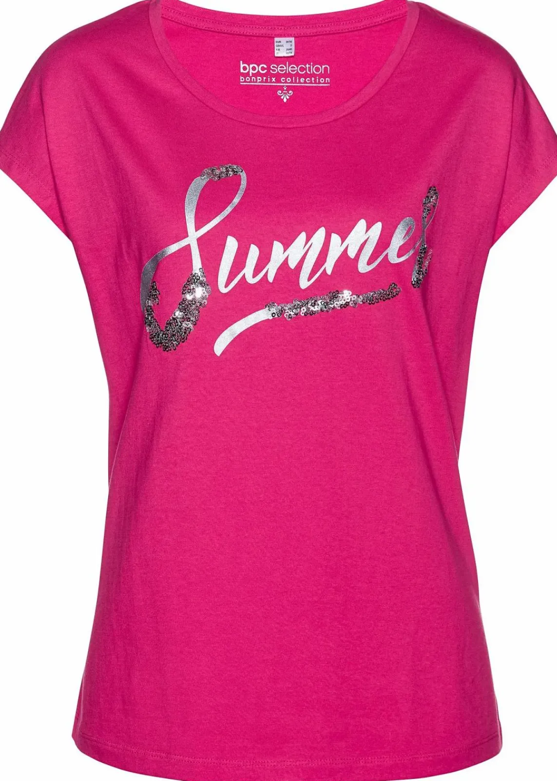 bonprix Shirts & Tops^Shirt mit Pailletten pinklady/silber bedruckt