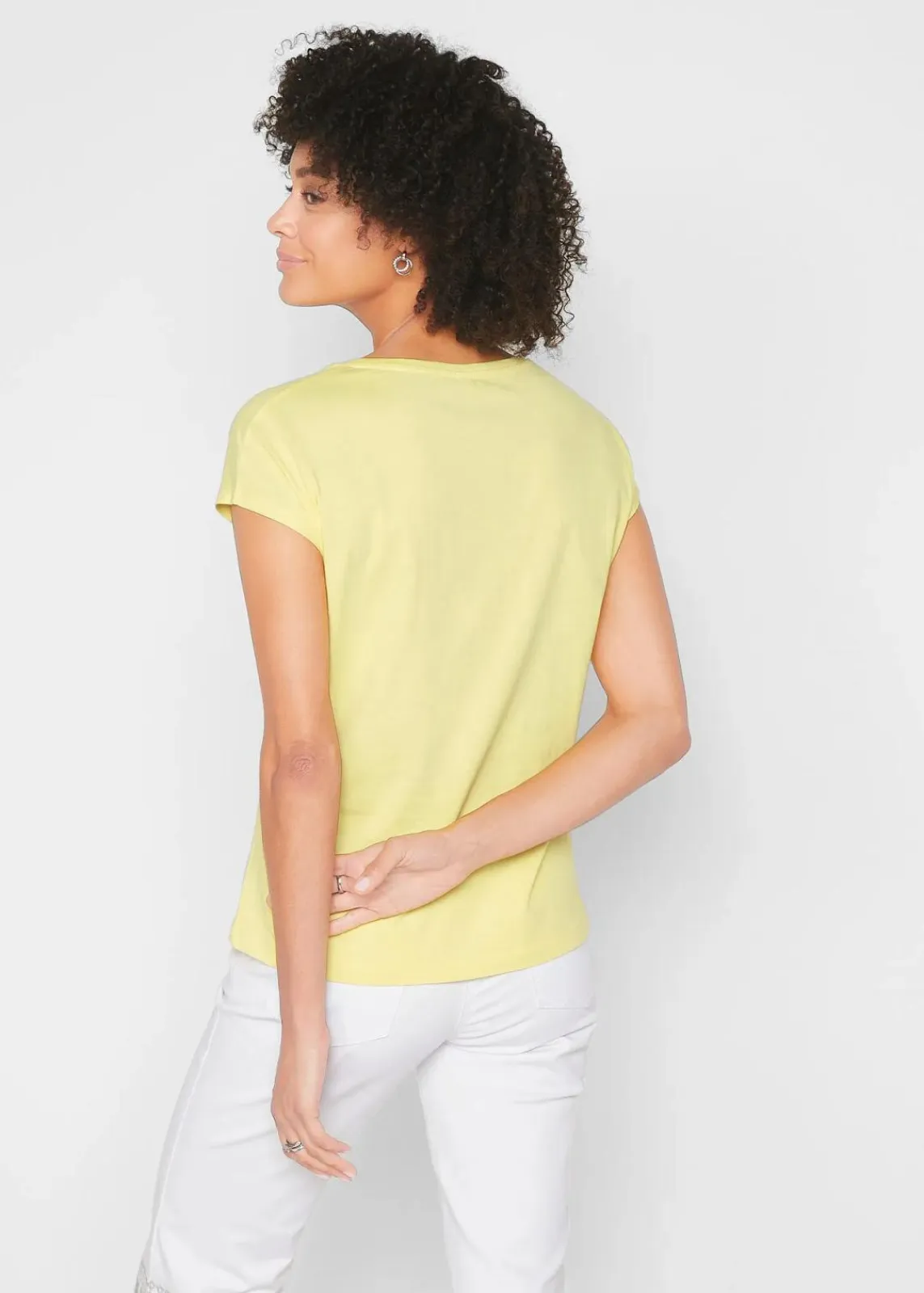 bonprix Shirts & Tops^Shirt mit Pailletten limone/silber bedruckt