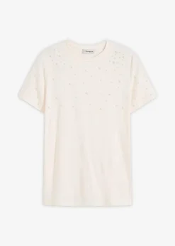 bonprix Shirts & Tops^Shirt mit Perlen-Applikation wollweiß