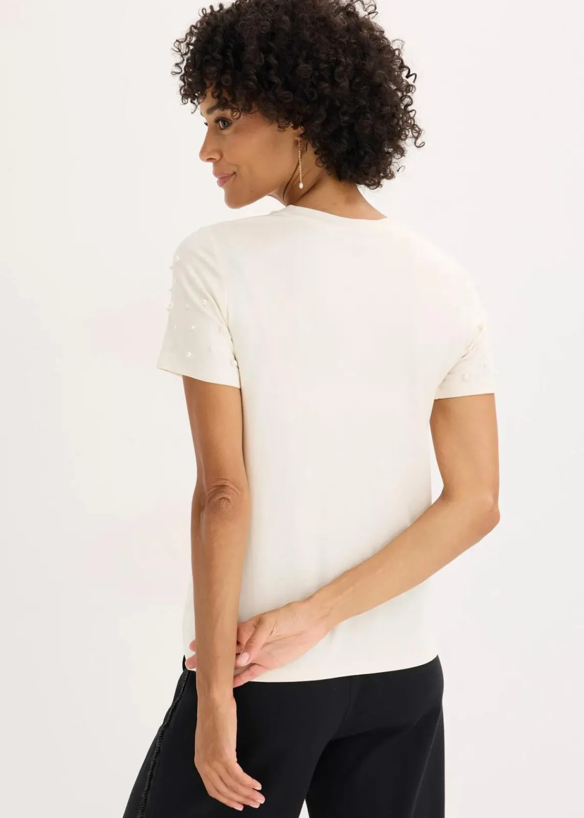bonprix Shirts & Tops^Shirt mit Perlen-Applikation wollweiß