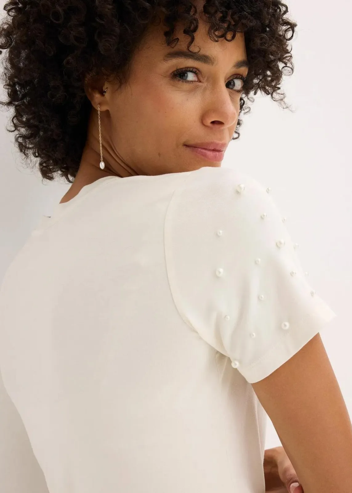 bonprix Shirts & Tops^Shirt mit Perlen-Applikation wollweiß