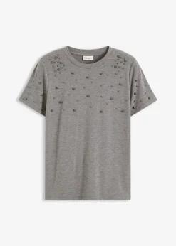 bonprix Shirts & Tops^Shirt mit Perlen-Applikation grau meliert