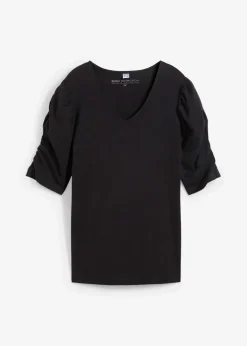 bonprix Shirts & Tops|Nachhaltigere Materialien^Shirt mit Puffärmeln schwarz