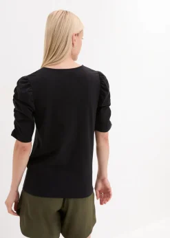 bonprix Shirts & Tops|Nachhaltigere Materialien^Shirt mit Puffärmeln schwarz