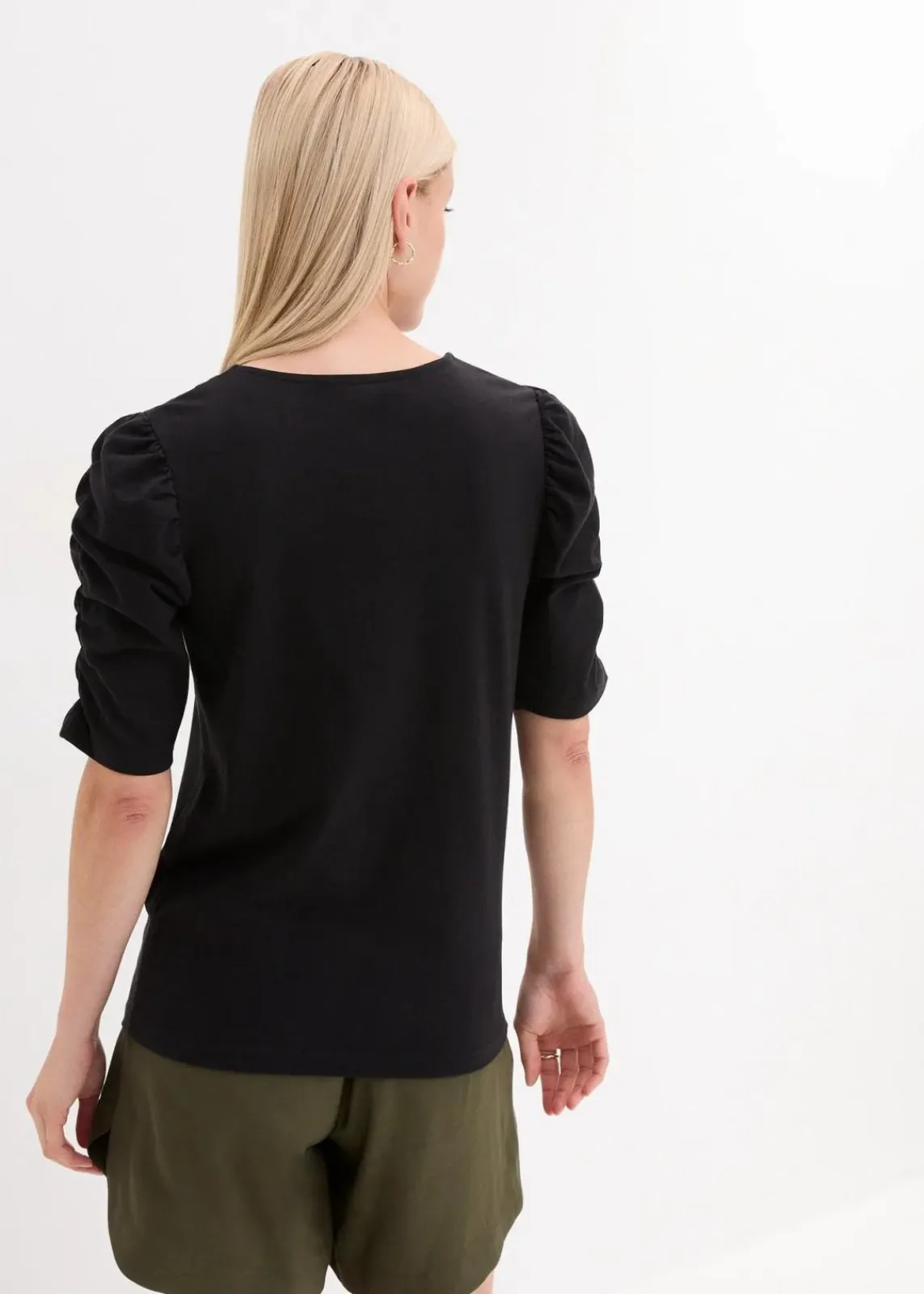 bonprix Shirts & Tops|Nachhaltigere Materialien^Shirt mit Puffärmeln schwarz