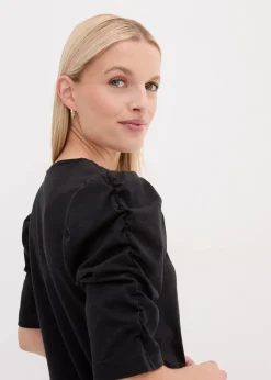 bonprix Shirts & Tops|Nachhaltigere Materialien^Shirt mit Puffärmeln schwarz