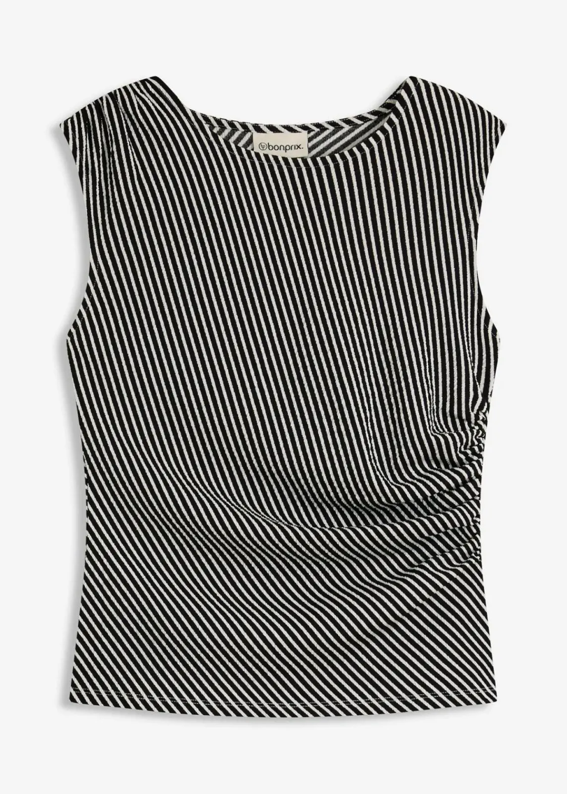 bonprix Shirts & Tops^Shirt mit Raffung schwarz/wollweiß