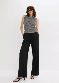bonprix Shirts & Tops^Shirt mit Raffung schwarz/wollweiß