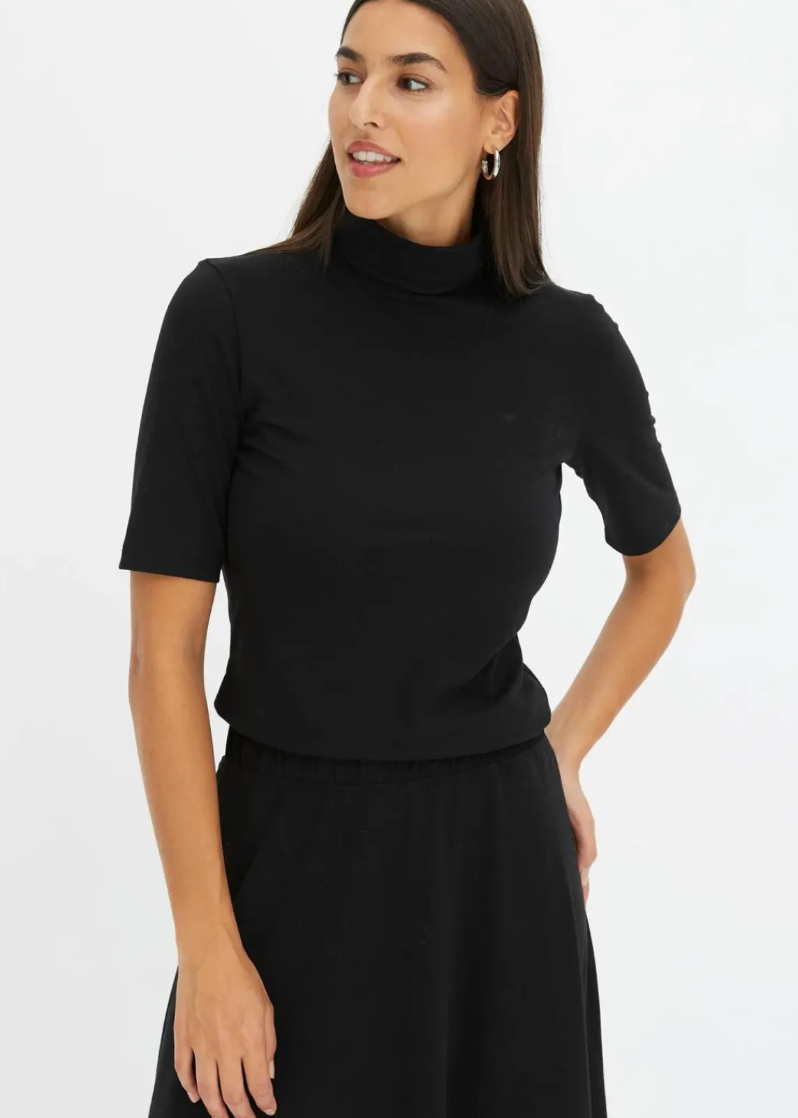 bonprix Shirts & Tops^Shirt mit Rollkragen schwarz