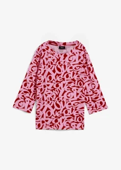 bonprix Shirts & Tops|Nachhaltigere Materialien^Shirt mit Rundhals-Ausschnitt, ¾-Arm chillirot/rosapink