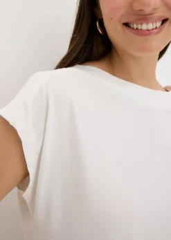 bonprix Shirts & Tops^Shirt mit Satinpasse wollweiß