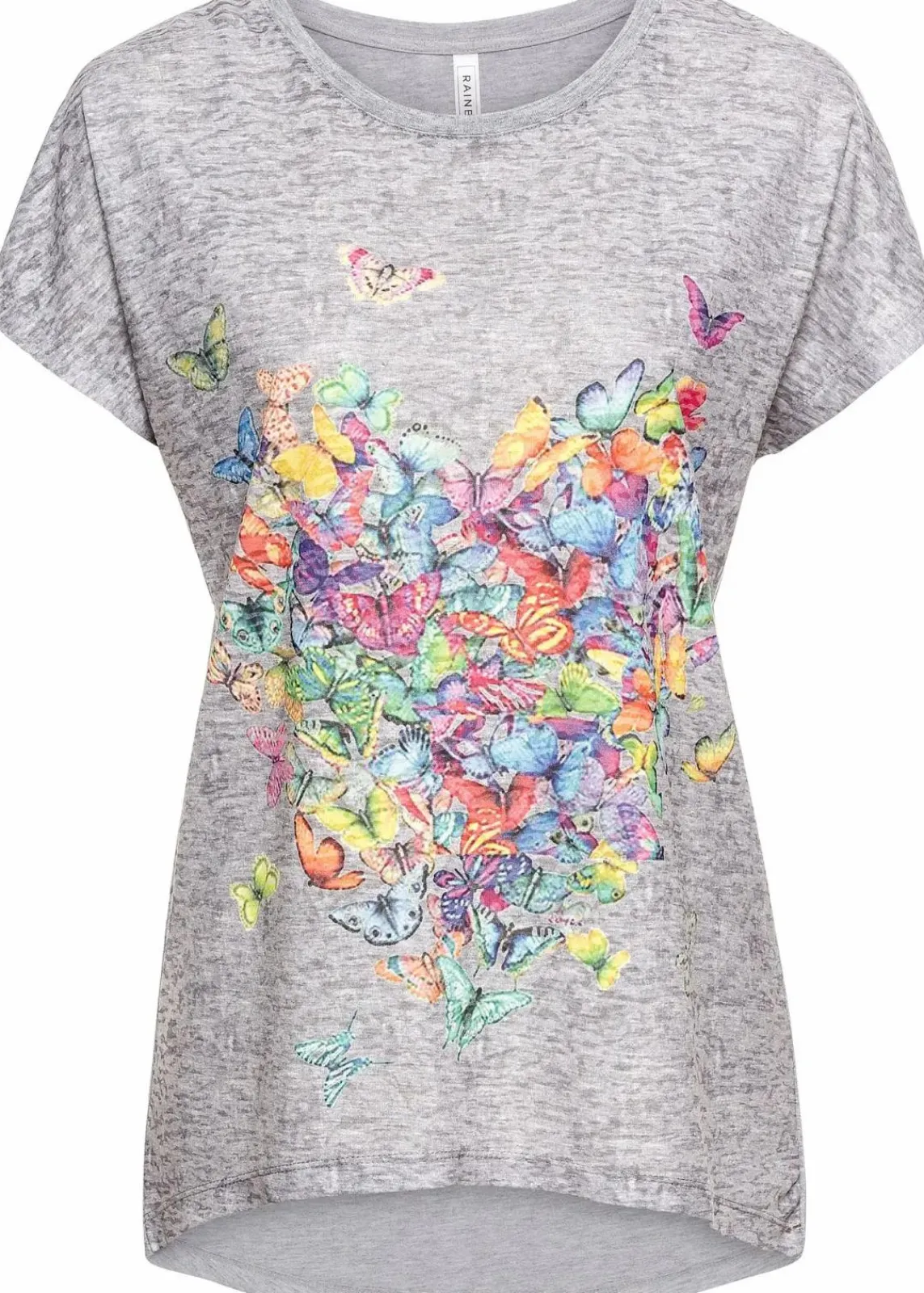 bonprix Shirts & Tops^Shirt mit Schmetterlingsdruck hellgrau meliert bedruckt