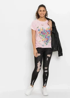 bonprix Shirts & Tops^Shirt mit Schmetterlingsdruck rosa bedruckt