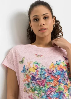 bonprix Shirts & Tops^Shirt mit Schmetterlingsdruck rosa bedruckt