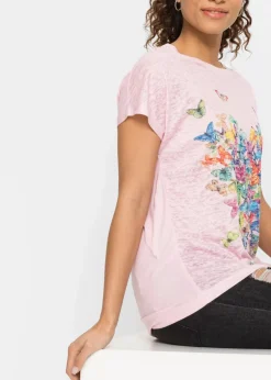 bonprix Shirts & Tops^Shirt mit Schmetterlingsdruck rosa bedruckt