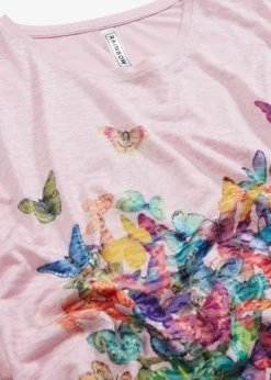 bonprix Shirts & Tops^Shirt mit Schmetterlingsdruck rosa bedruckt