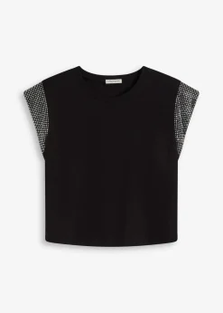 bonprix Shirts & Tops|Nachhaltigere Materialien^Shirt mit Schulterpolstern schwarz