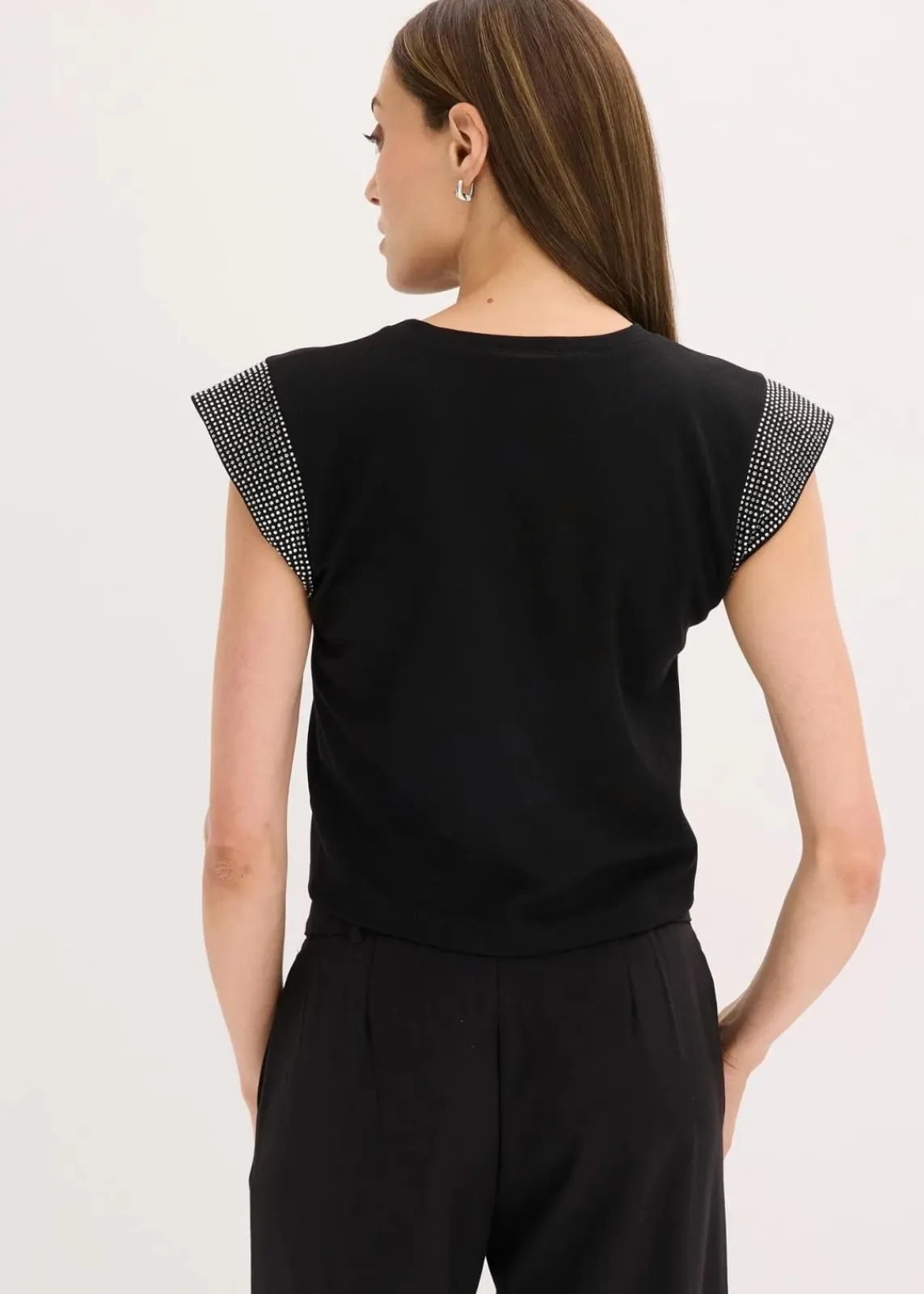 bonprix Shirts & Tops|Nachhaltigere Materialien^Shirt mit Schulterpolstern schwarz