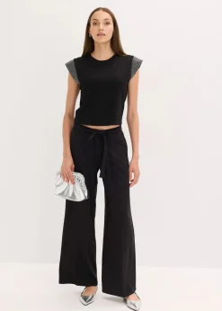 bonprix Shirts & Tops|Nachhaltigere Materialien^Shirt mit Schulterpolstern schwarz