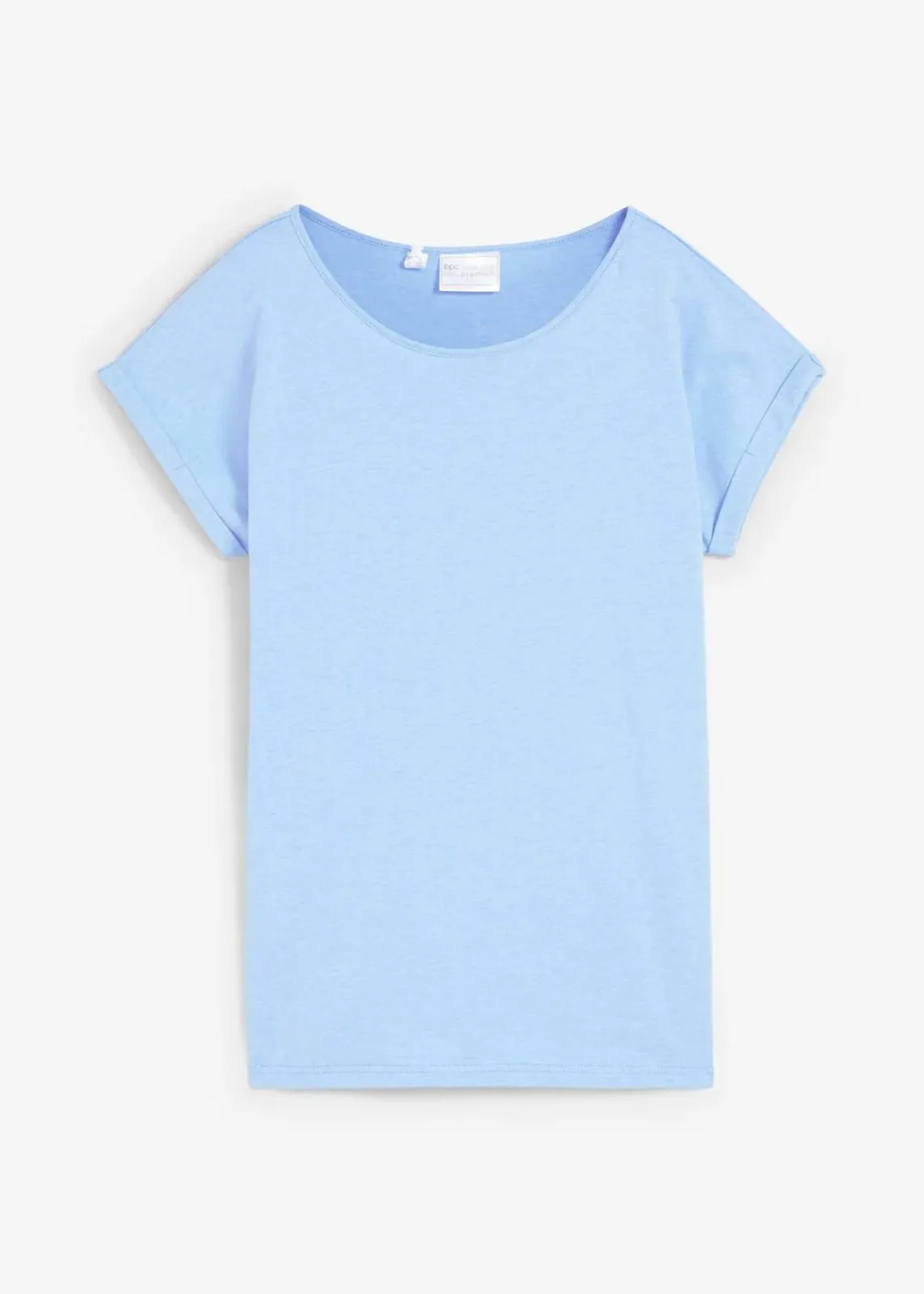 bonprix Shirts & Tops|Premium^Shirt mit Seidenanteil mittelblau