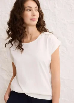 bonprix Shirts & Tops|Premium^Shirt mit Seidenanteil wollweiß