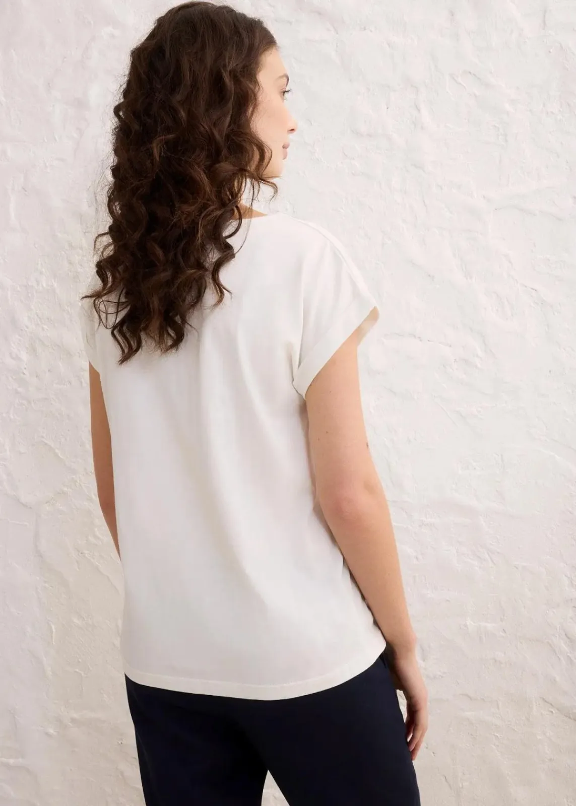 bonprix Shirts & Tops|Premium^Shirt mit Seidenanteil wollweiß