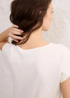 bonprix Shirts & Tops|Premium^Shirt mit Seidenanteil wollweiß