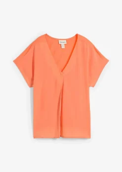 bonprix Premium|Shirts & Tops^Shirt mit Seidenanteil und Webeinsatz mandarine